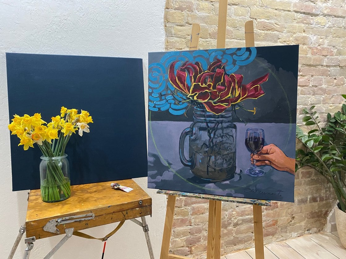 Still life with a glass